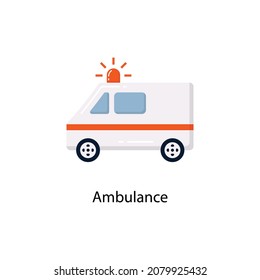 Ambulance Flat Icon. Pixel Perfect. For Mobile and Web. stock illustration
