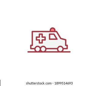 Ambulance flat icon. Thin line signs for design logo, visit card, etc. Single high-quality outline symbol for web design or mobile app. Medical outline pictogram.