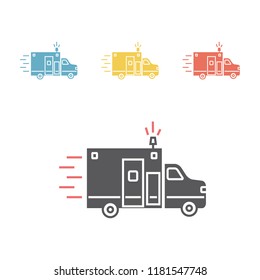 Ambulance flat icon. Vector sign for web graphic.