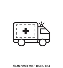 ambulance flat outline health icon