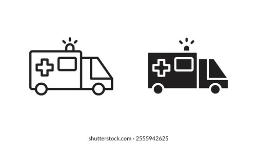 Ambulance flat simple vector symbols illustration.