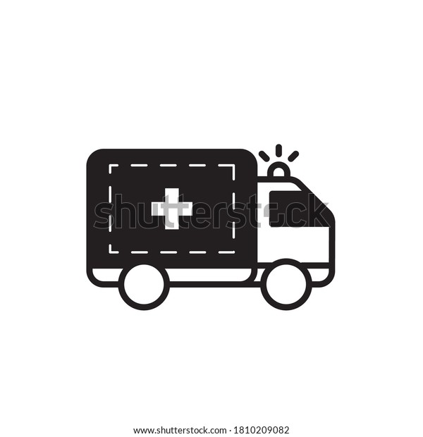ambulance, flat solid health icon\

