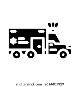 ambulance fracture injury glyph icon vector. ambulance fracture injury sign. isolated symbol illustration