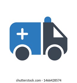 ambulance glyph colour vector icon