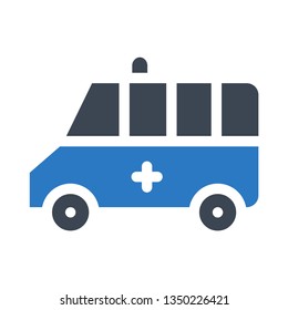 ambulance glyph double color