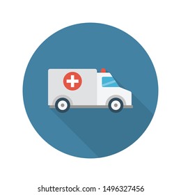 Ambulance Glyph Flat Vector Icon