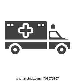 Ambulance glyph icon, medicine and healthcare, transport sign vector graphics, a solid pattern on a white background, eps 10.