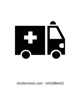 Ambulancia con vector de icono de glifo