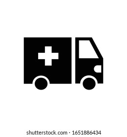 Ambulance with glyph icon vector