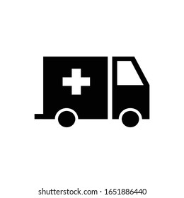 Ambulance with glyph icon vector