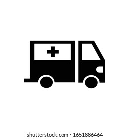 Ambulance with glyph icon vector