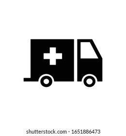 Ambulance with glyph icon vector