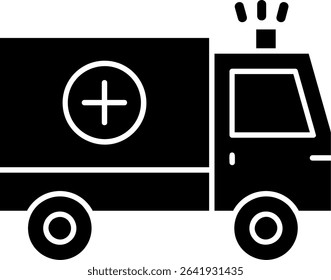 Ambulance Glyph Vector Icon Design