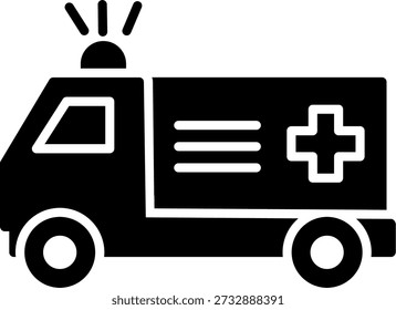 Diseño de icono de Vector de glifo de ambulancia