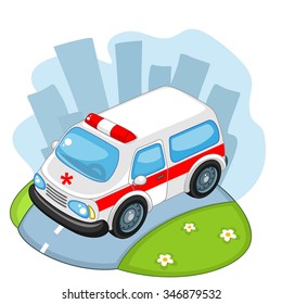 Ambulance going fast on the road