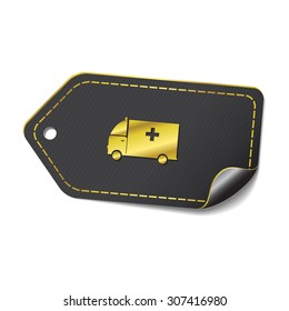 Ambulance golden Vector Icon Design