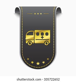 Ambulance golden Vector Icon Design