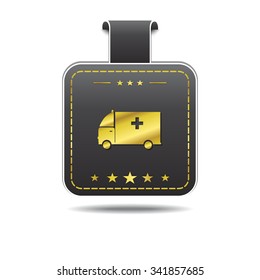 Ambulance golden Vector Icon Design
