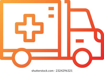 Icono de gradiente de Ambulancia - Icono único, vector