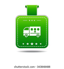 Ambulance Green Vector Icon Design
