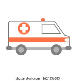 Ambulance health care medical icons. Emergency help for patients. Flat style vector illustration in color.