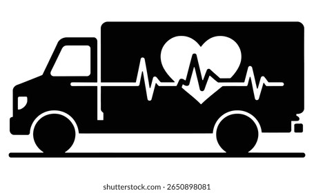 Ambulance Heartbeat Icon Vector illustration