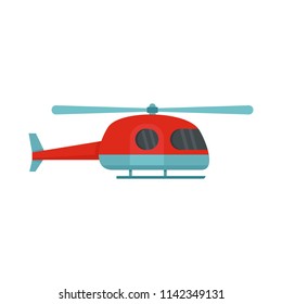 Ambulance helicopter icon. Flat illustration of ambulance helicopter vector icon for web isolated on white