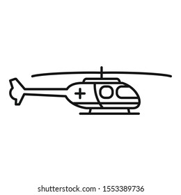 Ambulance helicopter icon. Outline ambulance helicopter vector icon for web design isolated on white background