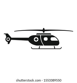 Ambulance helicopter icon. Simple illustration of ambulance helicopter vector icon for web design isolated on white background