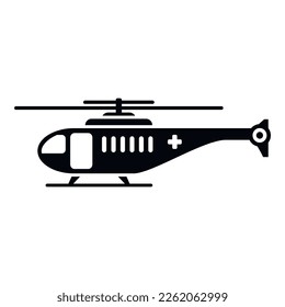 Ambulance helicopter icon simple vector. Aerial guard. Sky transport