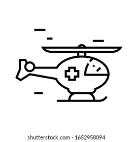 Ambulance helicopter line icon, concept sign, outline vector illustration, linear symbol.