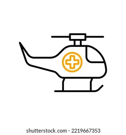 Ambulance helicopter line icon. Simple element illustration. Ambulance helicopter concept outline symbol design.