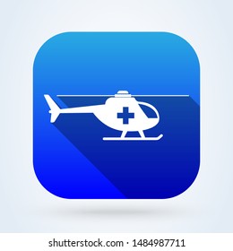 ambulance helicopter Simple vector modern icon design illustration.