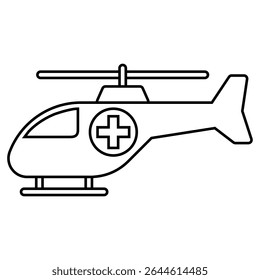 Ambulance helicopter vector icon. Emergency illustration sign. first aid symbol. Resuscitation web icon.