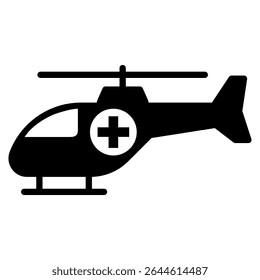 Ambulance helicopter vector icon. Emergency illustration sign. first aid symbol. Resuscitation web icon.