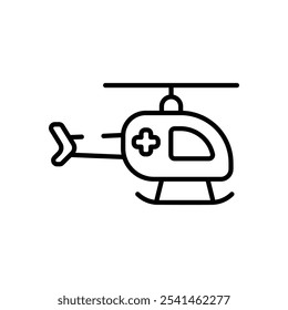 Ilustração de stock de ícone de vetor de helicóptero de ambulância