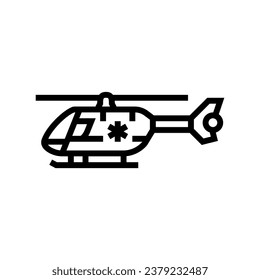 vector de icono de línea del helipad de ambulancia. señal del helipad de ambulancia. símbolo de contorno aislado ilustración negra