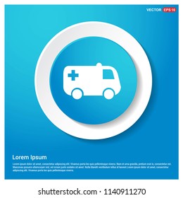 Ambulance Icon Abstract Blue Web Sticker Button - Free vector icon