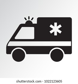 Ambulance icon. Black silhouette. Vector illustration