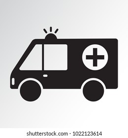 Ambulance icon. Black silhouette. Vector illustration