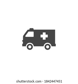 Ambulance Icon Black and White Vector Graphic