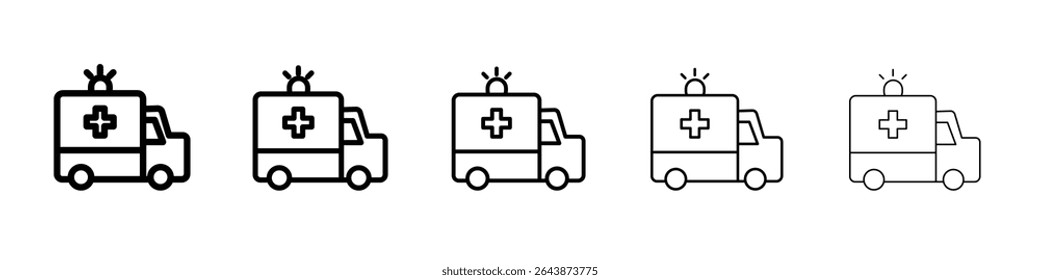 Ambulance icon black and white vector sign
