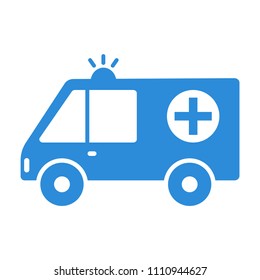 Ambulance icon. Blue silhouette. Vector illustration