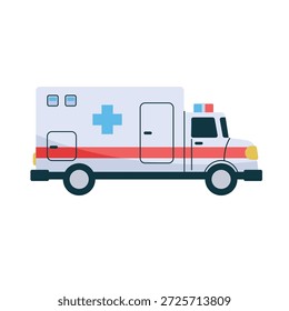 Icono de ambulancia, Ilustración vectorial de dibujos animados de coches de ambulancia, arte de Clip de ambulancia, arte de Clip de ambulancia, aislado sobre fondo blanco 