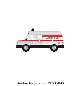 Ambulance icon. Ambulance car in flat style. Vector illustration.