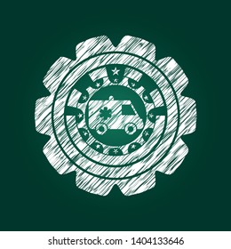ambulance icon with chalkboard texture