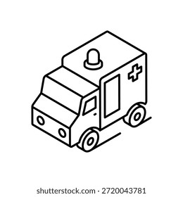 Icono de ambulancia Ilustración vectorial limpia y moderna
