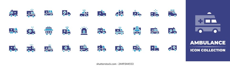 Ambulance icon collection. Duotone color. Vector illustration. Containing ambulance, siren.