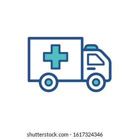 ambulance icon collection, trendy style