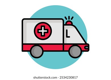 Ambulance icon. colored outline icon style. icon related to medical. health elements vector illustration